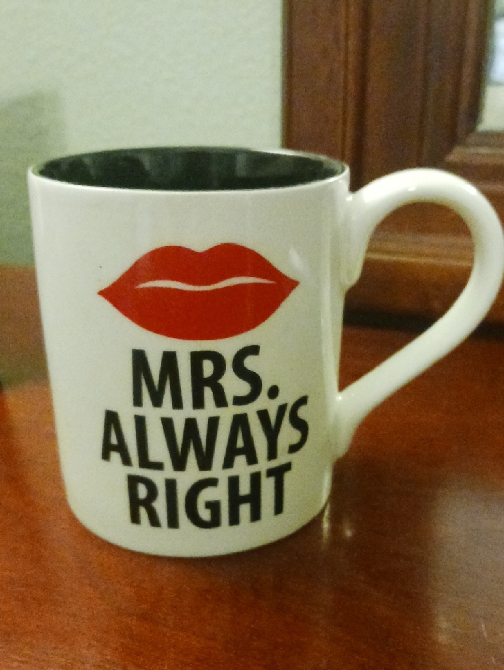 Mrs. Always Right Ceramic Coffee Mug - White with Red Accent
